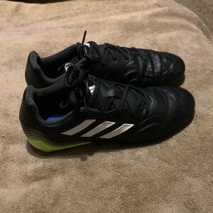 Adidas Black Cleats with White and Green Accents